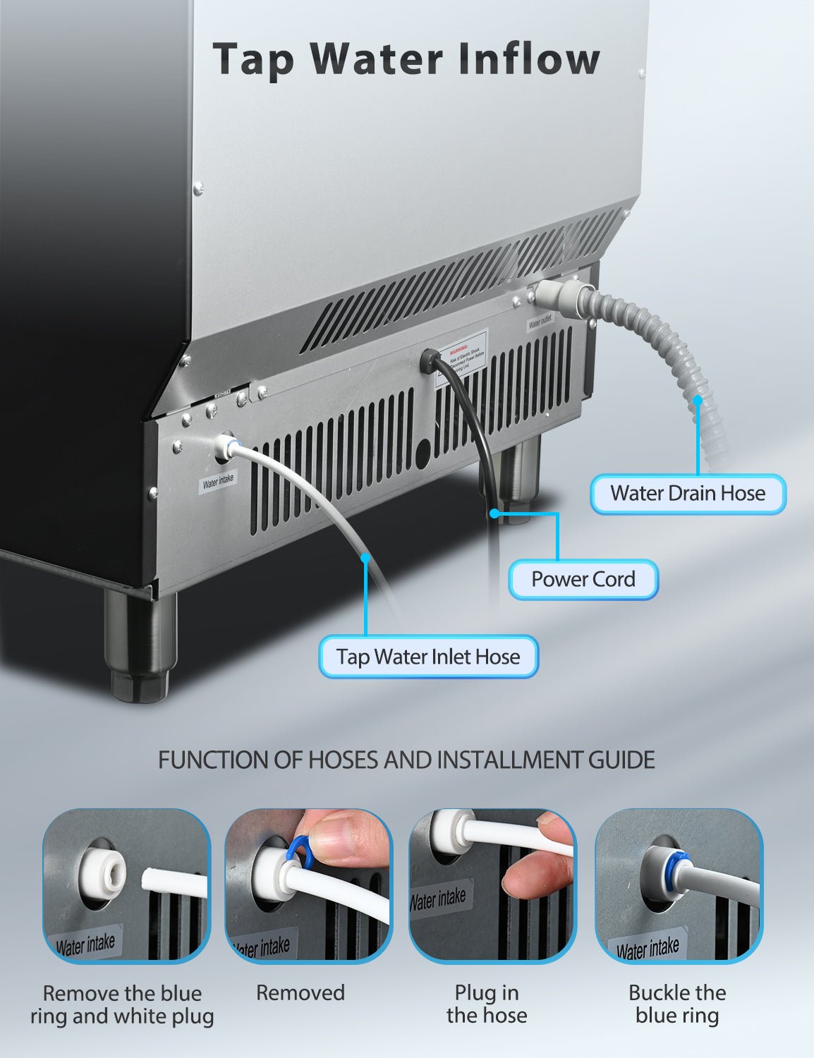 100LBS/200LBS/265LBS Freestanding Commercial Ice Maker Z5845A
