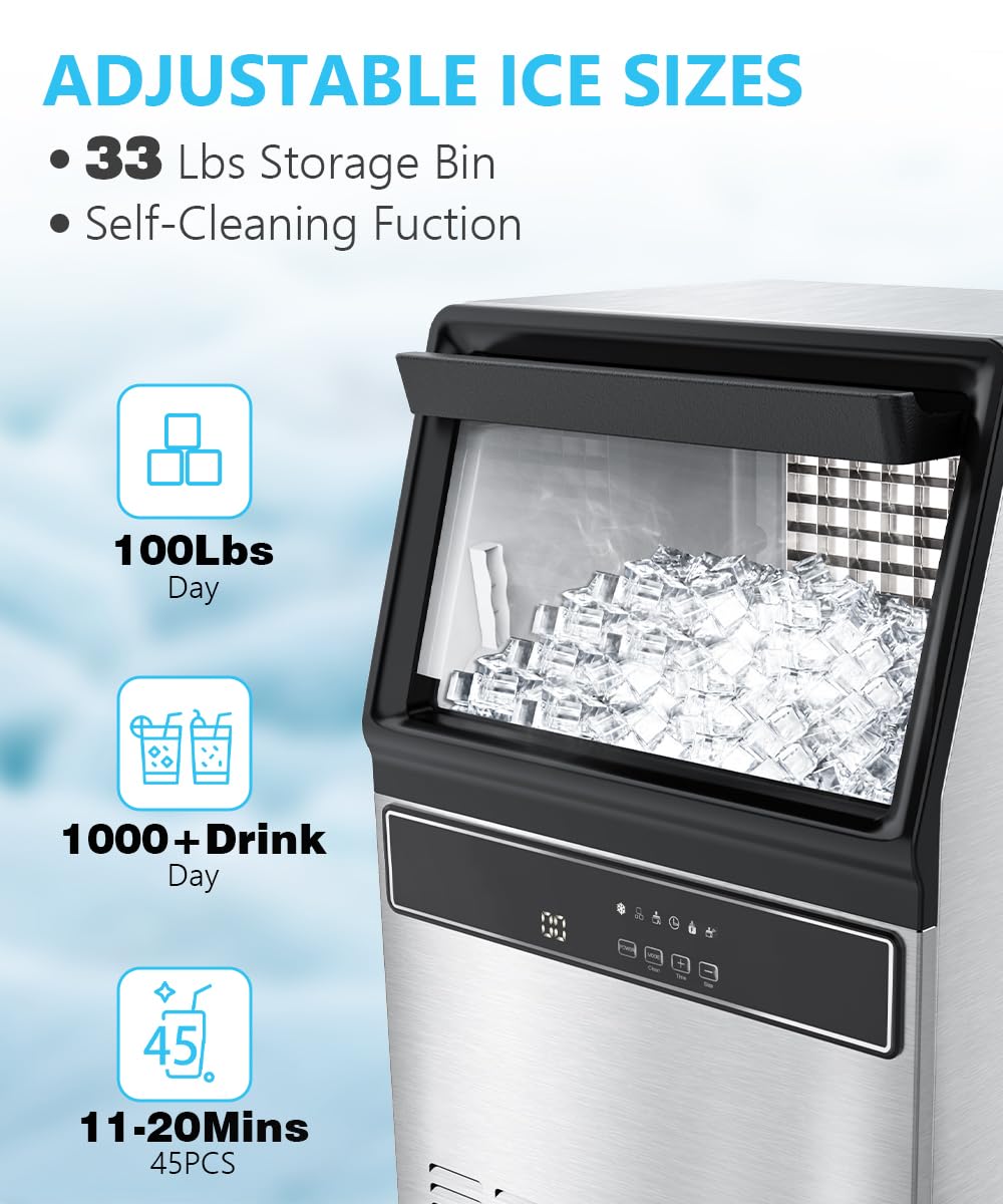 100LBS/200LBS/265LBS Freestanding Commercial Ice Maker Z5845A