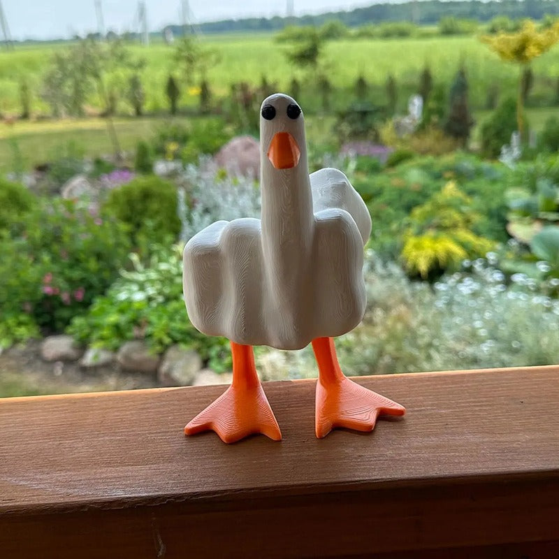Middle finger duck statue resin crafts ornaments duck you spoof middle finger desktop decoration