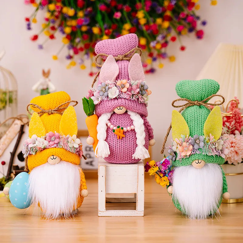 Easter Decorations Easter Knitted Rudolf Rabbit Doll Decoration