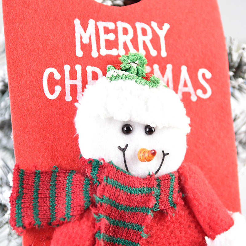 New Christmas Decorations Window Display Pendant Cartoon Old Man Snowman Doll Christmas Fabric Door Hanging
