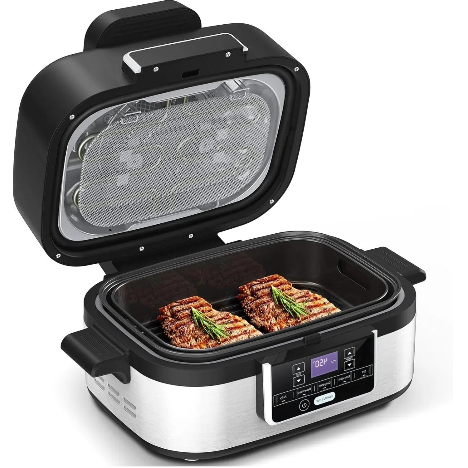 5-IN-1 5QT Indoor Air Fry, Crisps, Roasts, Reheats, & Dehydrates, for Quick, Easy Meals,Nonstick,Black