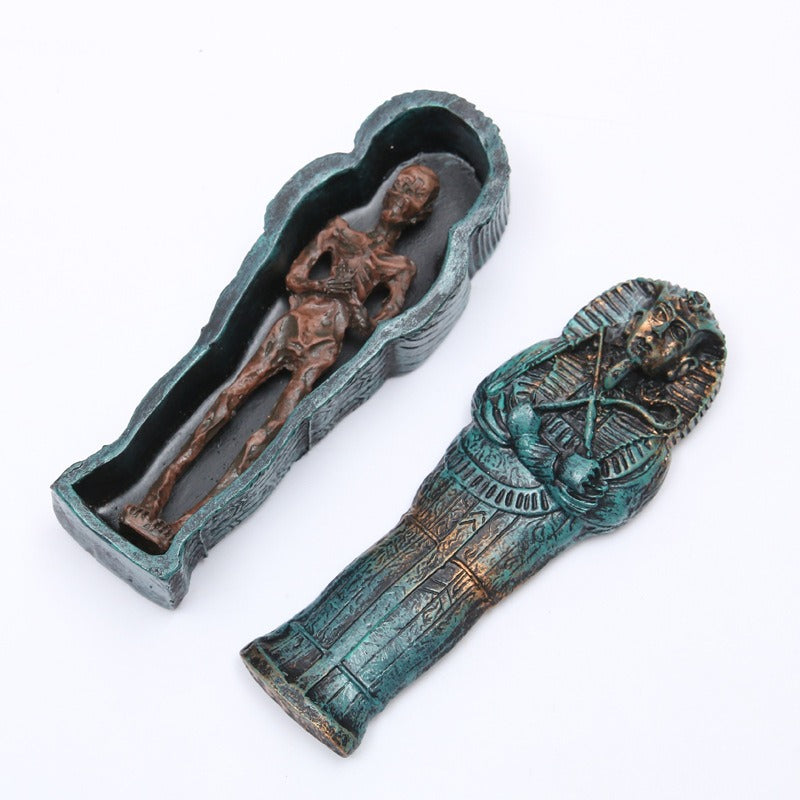 Mummy coffin fish tank resin ornaments