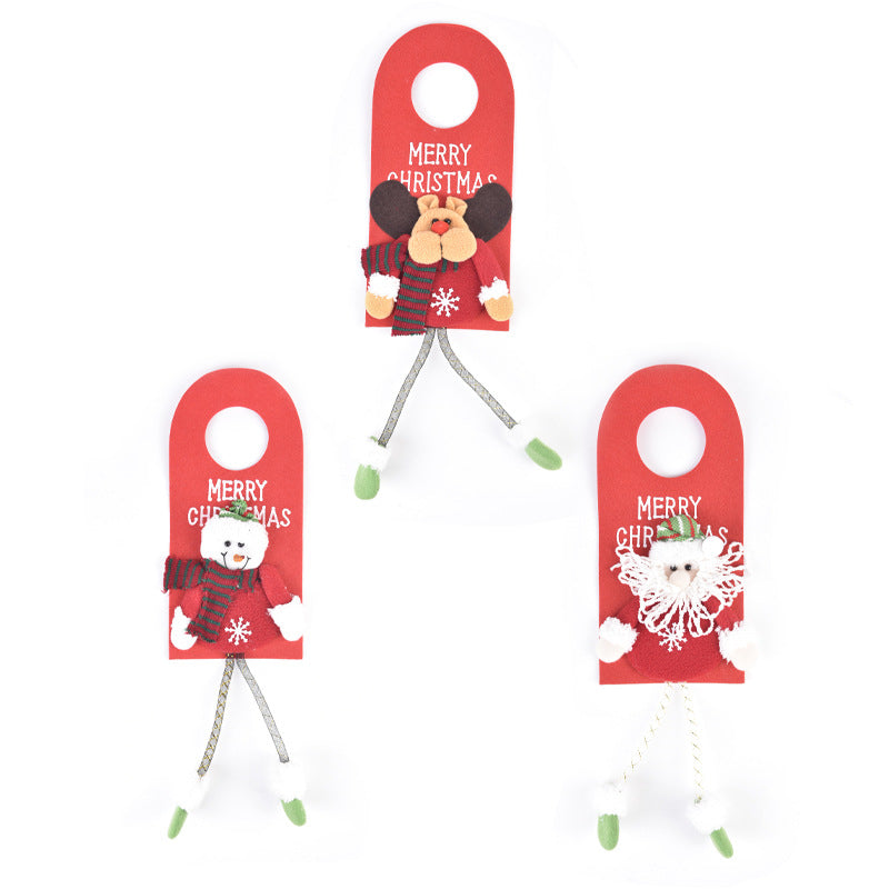 New Christmas Decorations Window Display Pendant Cartoon Old Man Snowman Doll Christmas Fabric Door Hanging