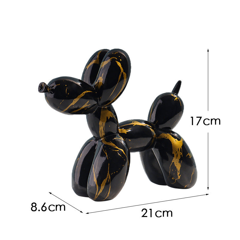 New black and white plaid balloon dog ornaments creative TV cabinet wine cabinet living room porch resin crafts
