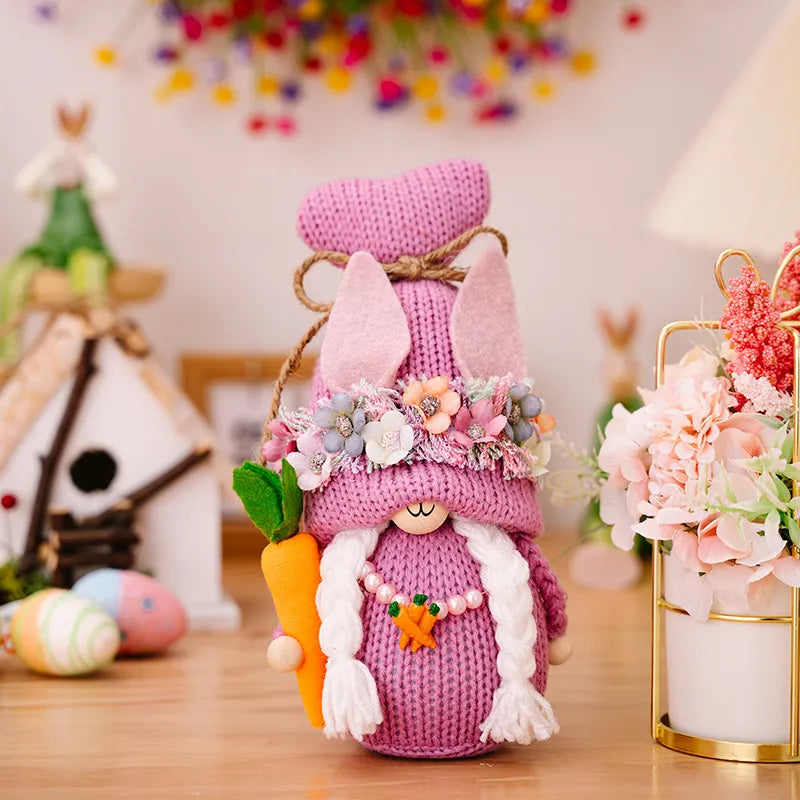 Easter Decorations Easter Knitted Rudolf Rabbit Doll Decoration