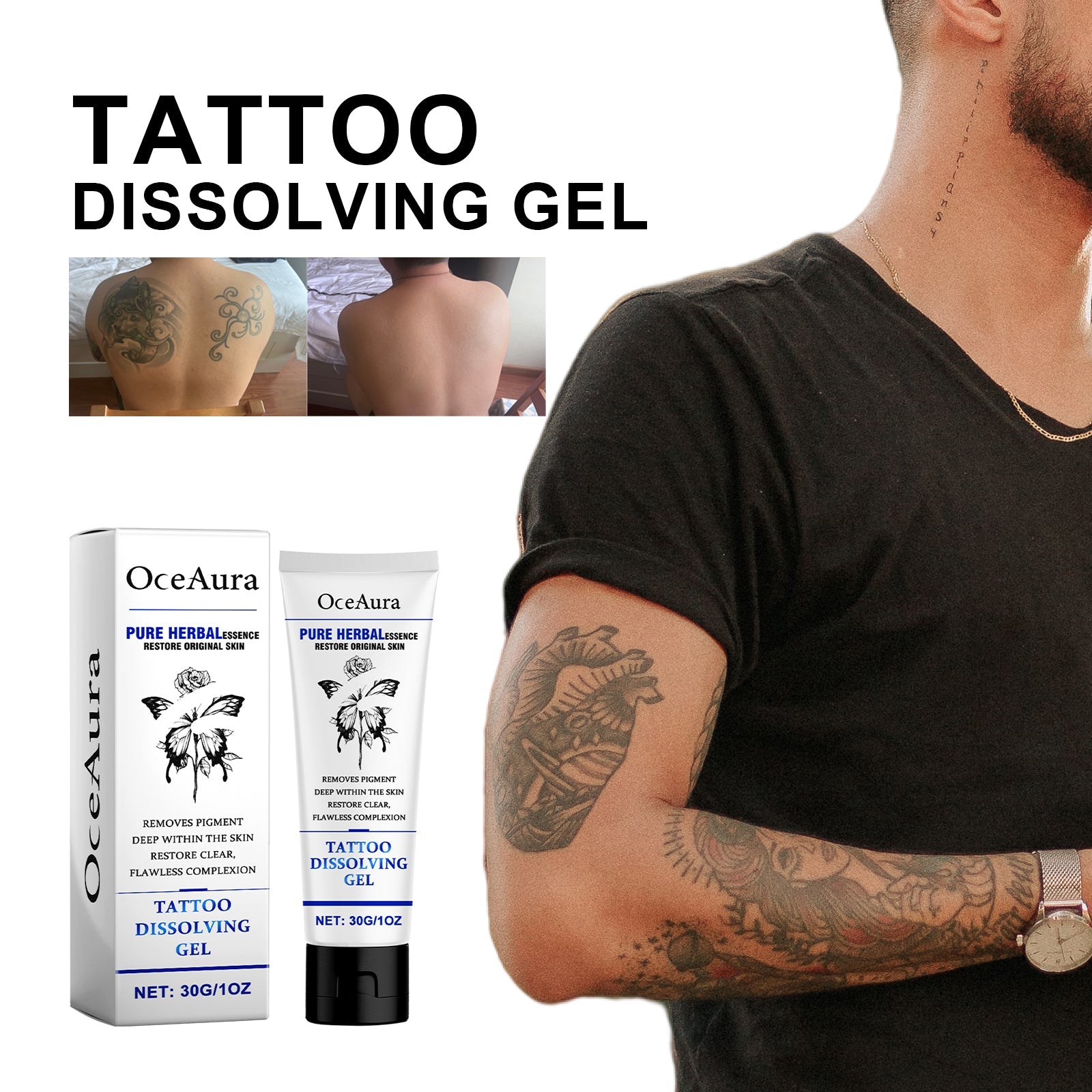 Tattoo Dissolving Gel, Moisturizing Tattoo Skin Repair Skin Tattoo Mark Brightening Care Cream