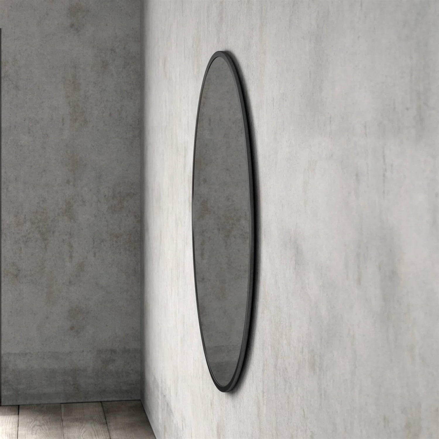 Round 39-inch Wall Mirror in Black - Living Room Bedroom Accent Bathroom Mirror