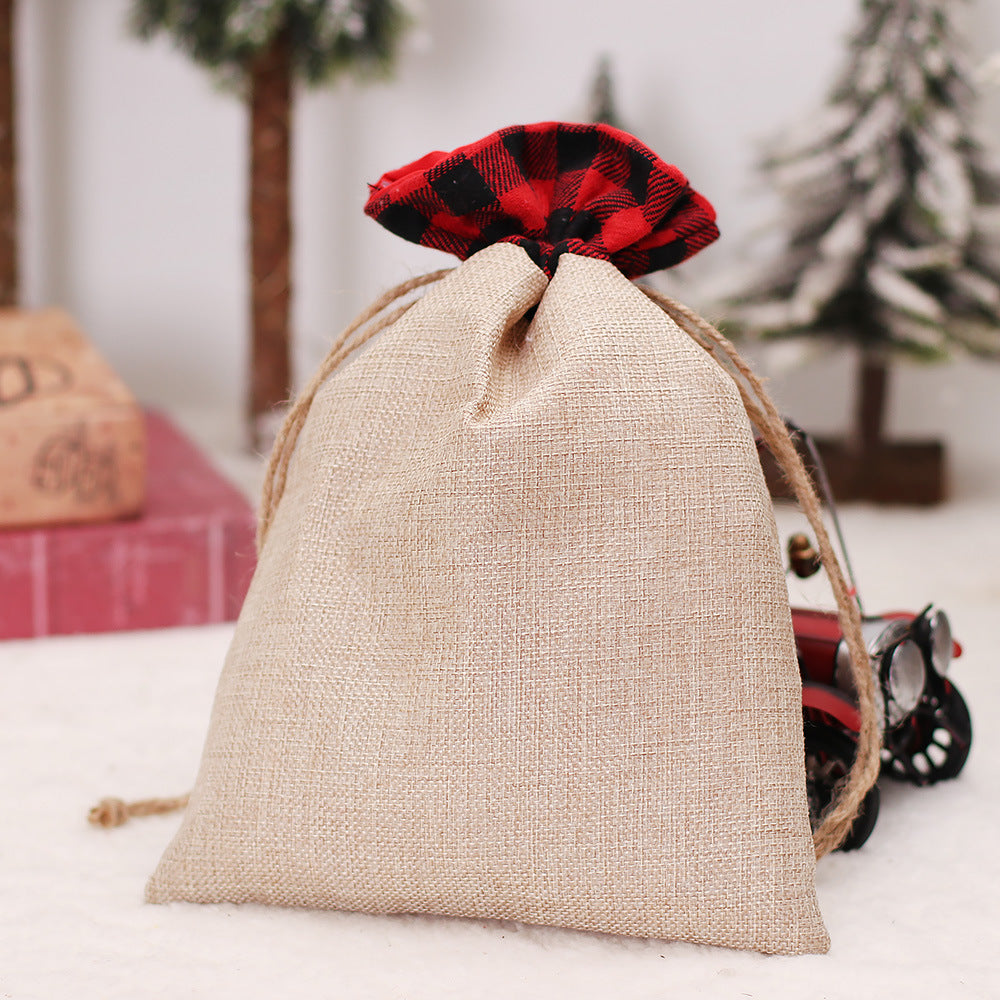Christmas Decorations Cartoon Linen Drawstring Faceless Doll Candy Bag Forester Apple Bag Doll Gift Bag