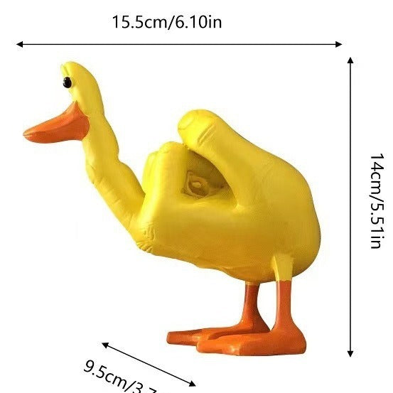 Middle finger duck statue resin crafts ornaments duck you spoof middle finger desktop decoration
