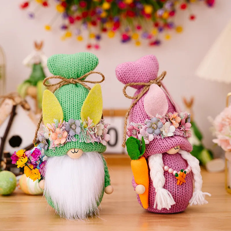 Easter Decorations Easter Knitted Rudolf Rabbit Doll Decoration