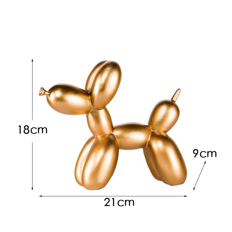 New black and white plaid balloon dog ornaments creative TV cabinet wine cabinet living room porch resin crafts