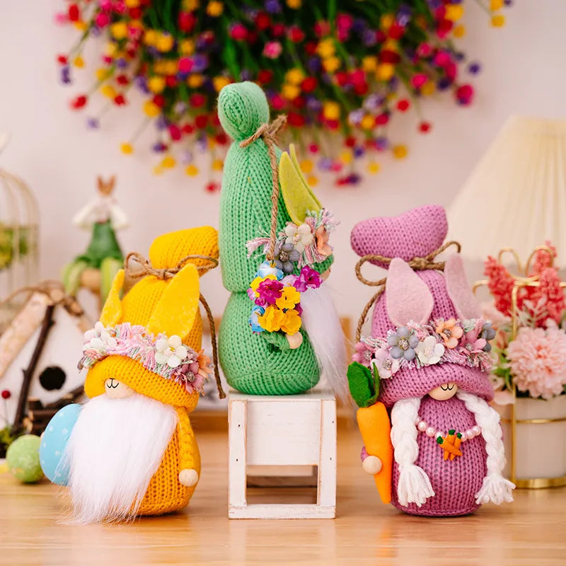 Easter Decorations Easter Knitted Rudolf Rabbit Doll Decoration