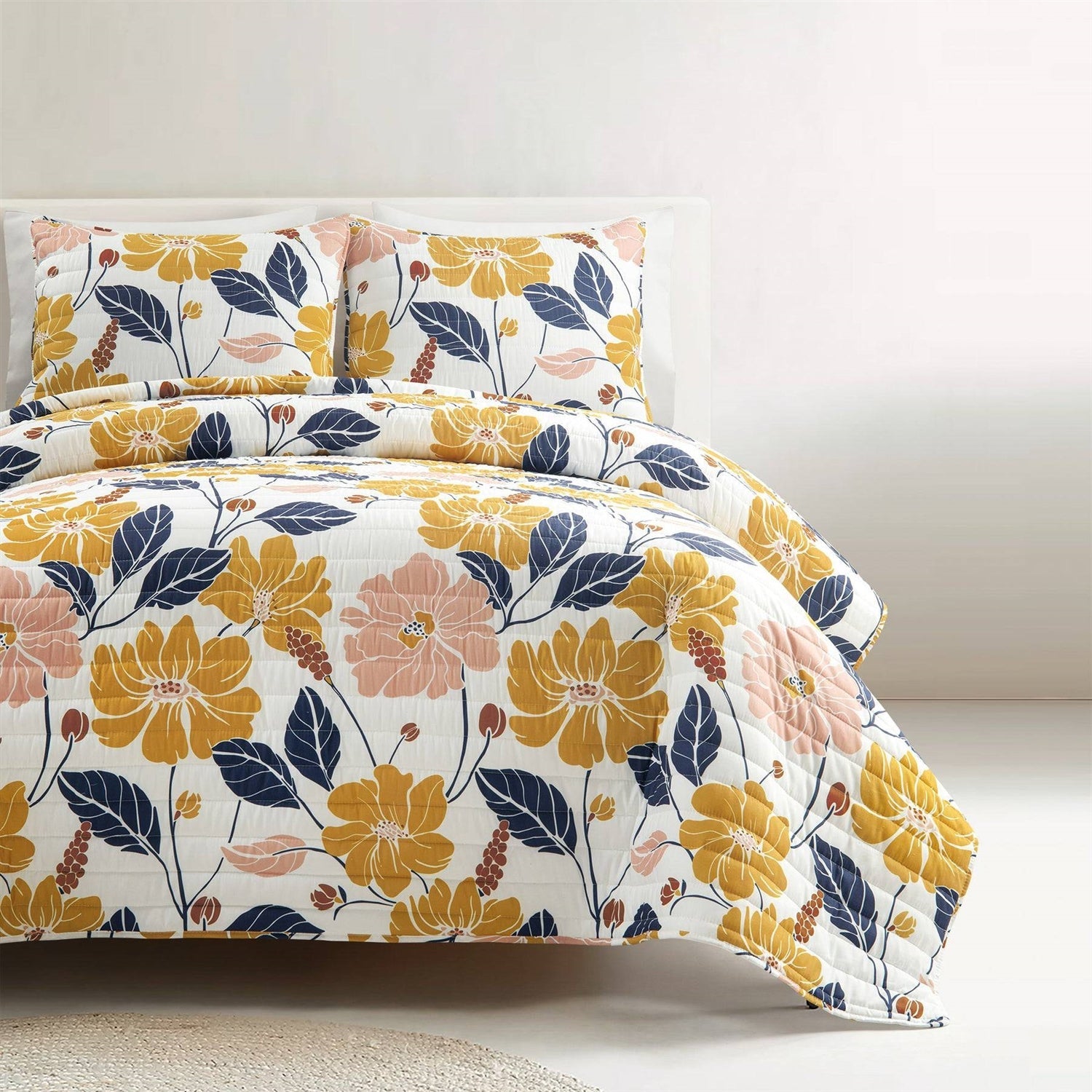 Full/Queen Aloha Hawaiian Floral Lightweight Quilt Set