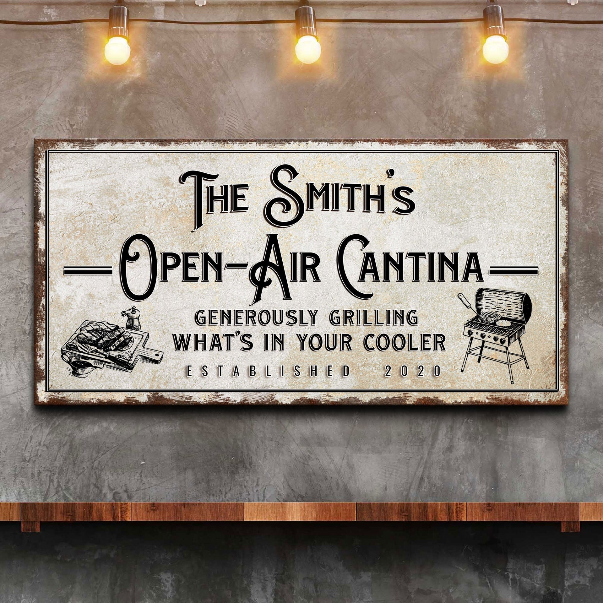 Family Open Air Cantina Sign