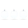 Set of 3 Flat Disc Clear Glass Christmas Ornaments 5.4 Inches (140 mm)