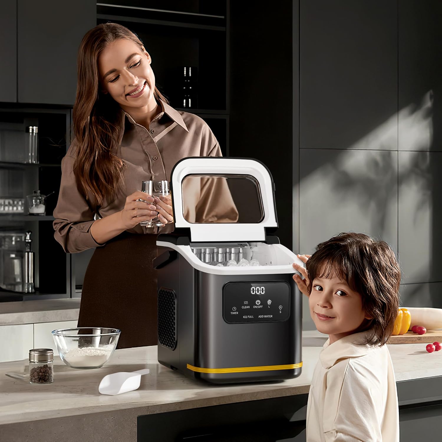 Countertop Ice Maker 9 Bullet Ice Cubes in 6 Mins, Z5812K