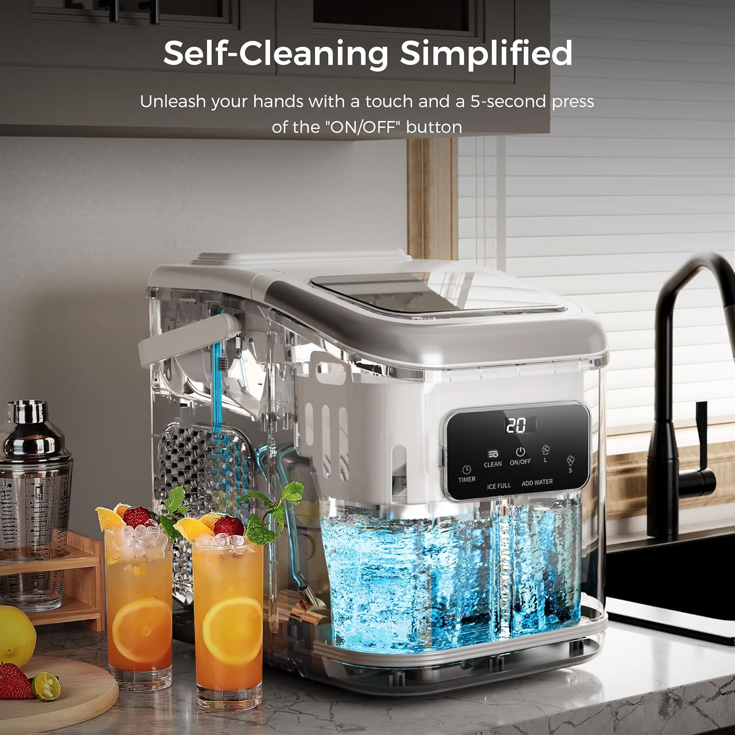 Countertop Ice Maker 9 Bullet Ice Cubes in 6 Mins, Z5812K