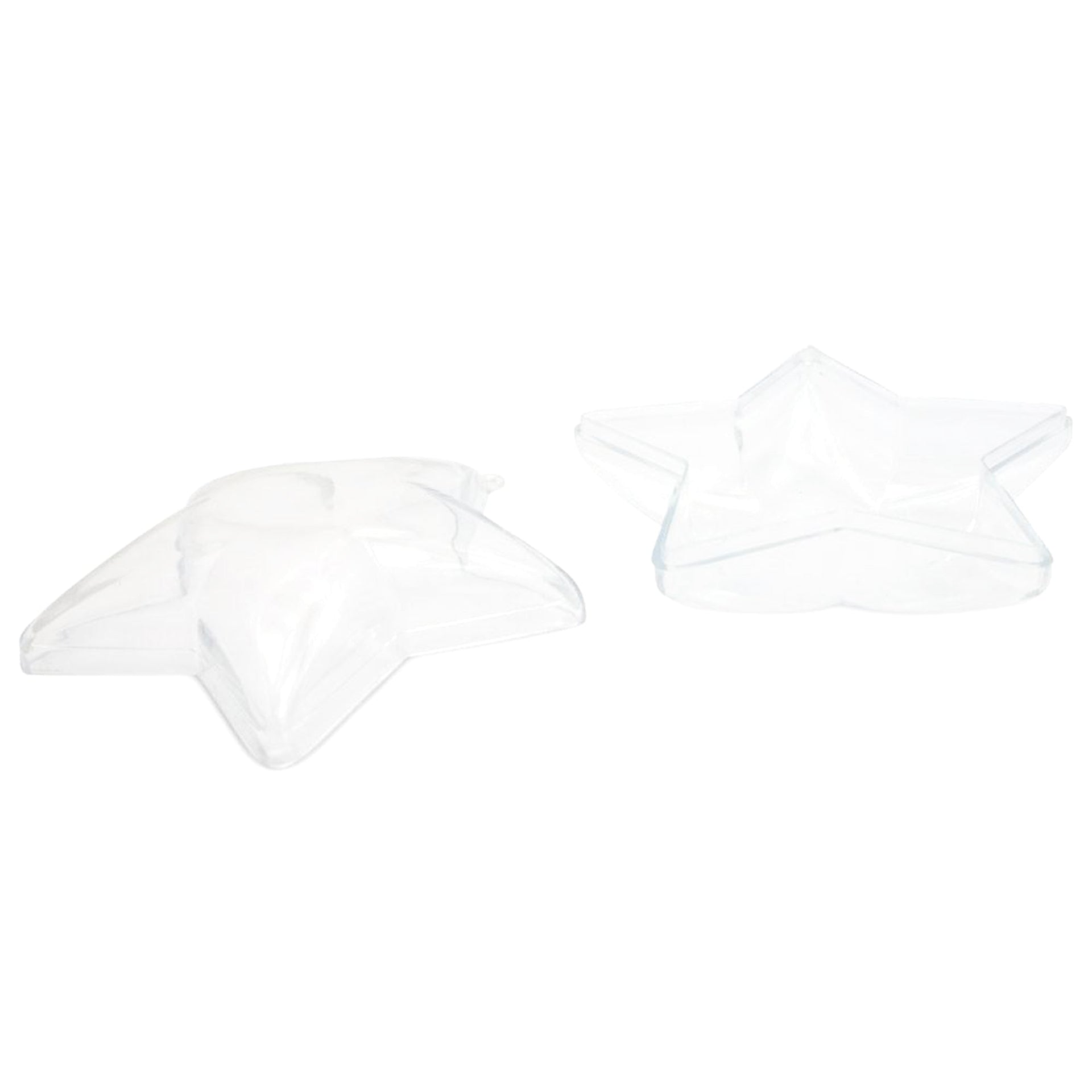 Set of 3 Openable Fillable Clear Plastic Star Christmas Ornaments DIY Craft 3.5 Inches