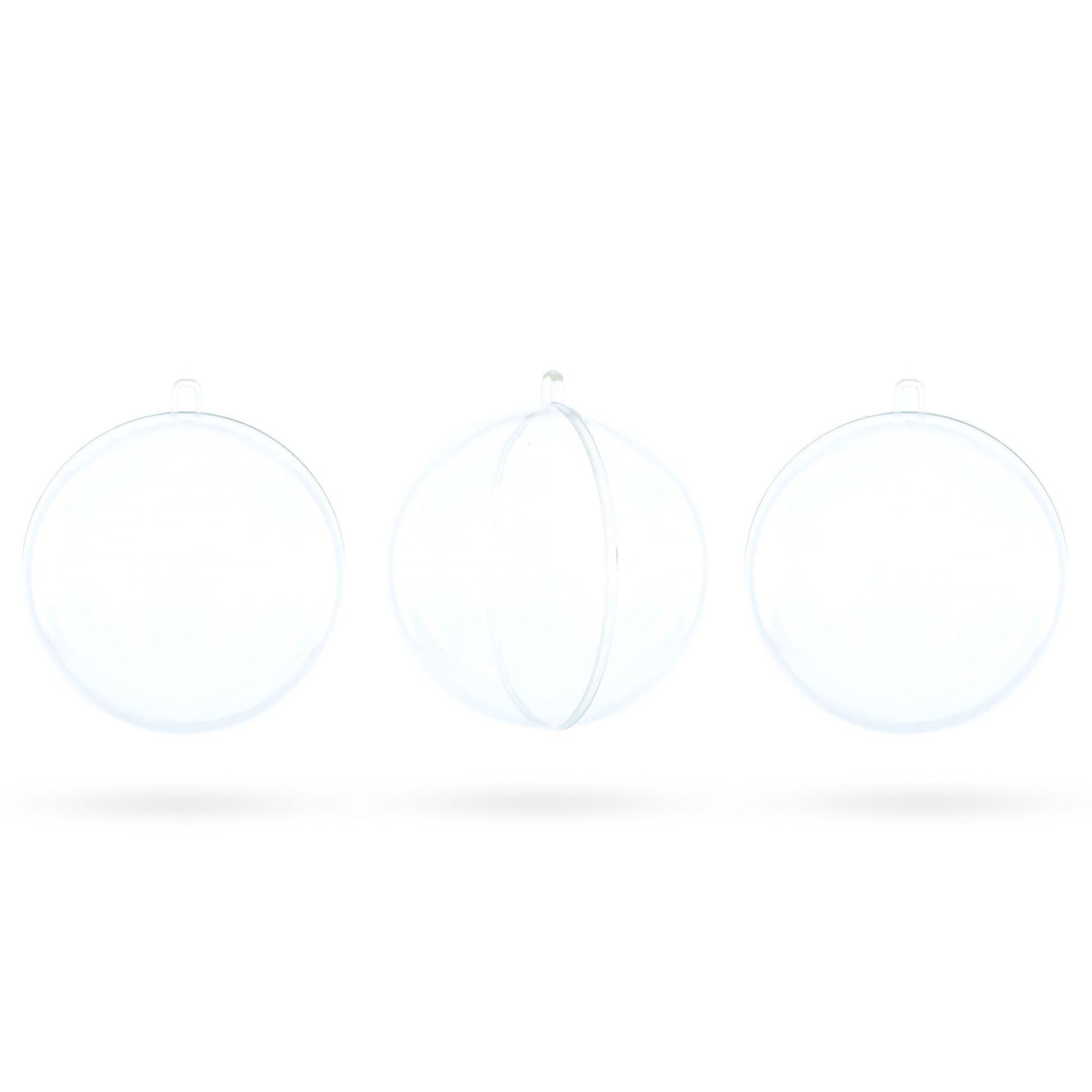 Set of 3 Openable Fillable Clear Plastic Ball Christmas Ornaments DIY Craft 4 Inches