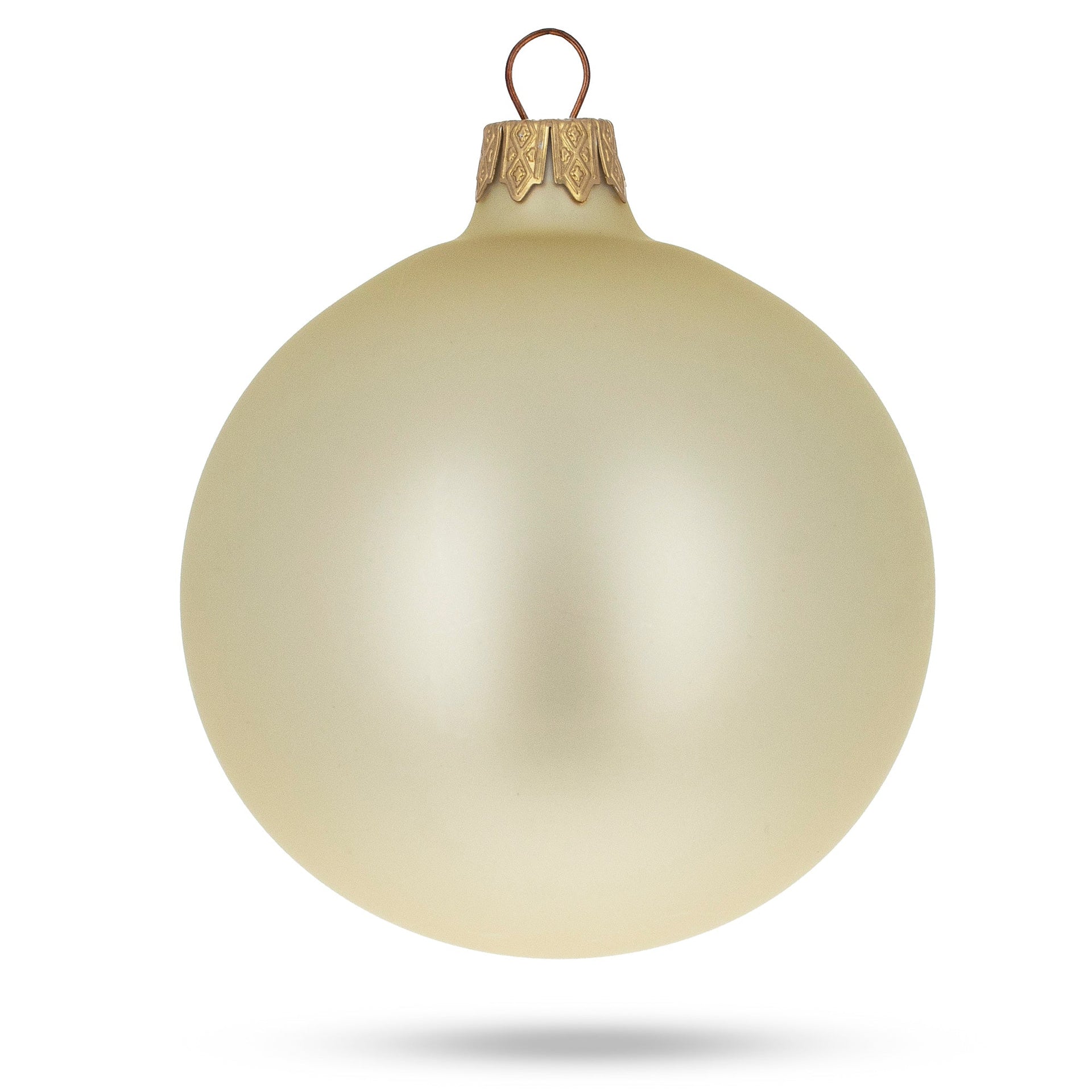 Set of 6 Beige Glass Ball Christmas Ornaments 3.25 Inches