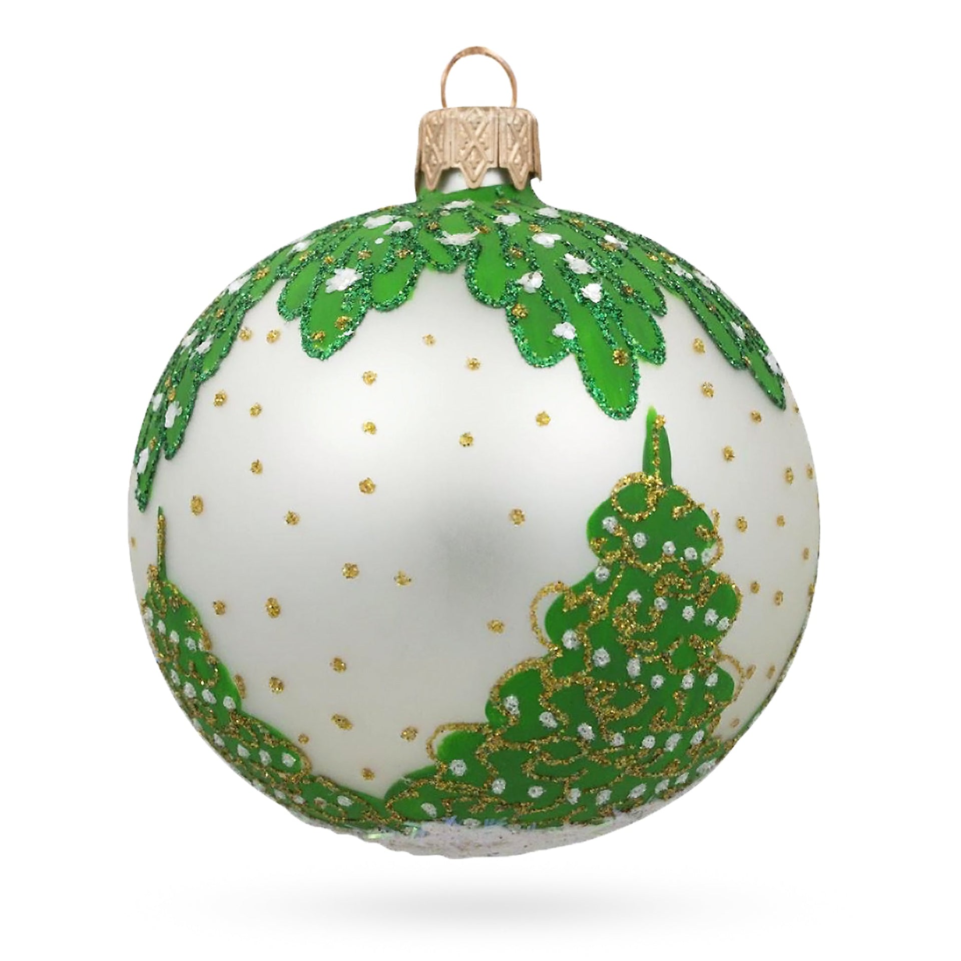 Festive Horse with Dangling Ornaments Glass Ball Christmas Ornament 3.25 Inches