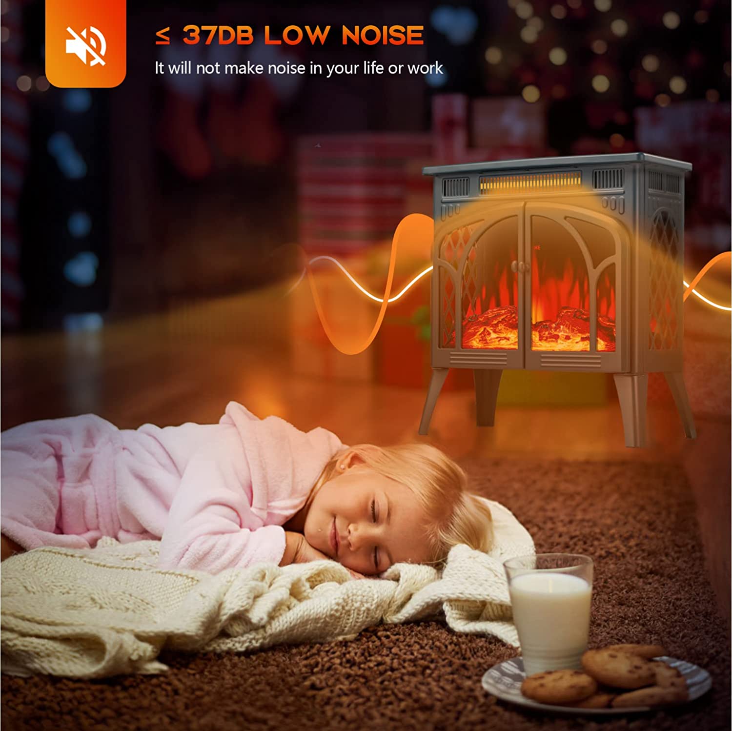 25 Inches 3D Infrared Free Standing Electric Fireplace Stove S230B