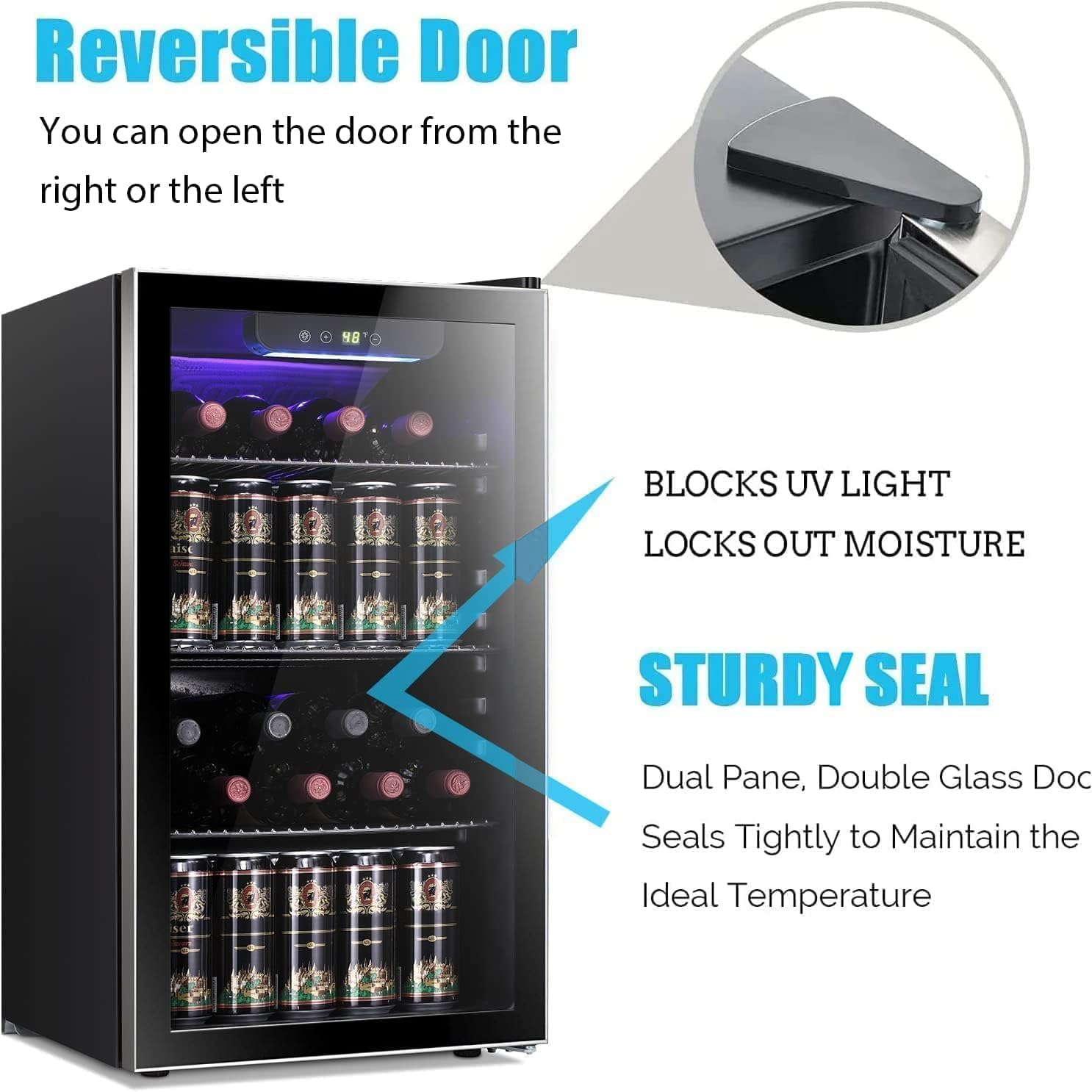 3.2 cu.ft Wine Cooler/Cabinet Beverage Refrigerator W5899H