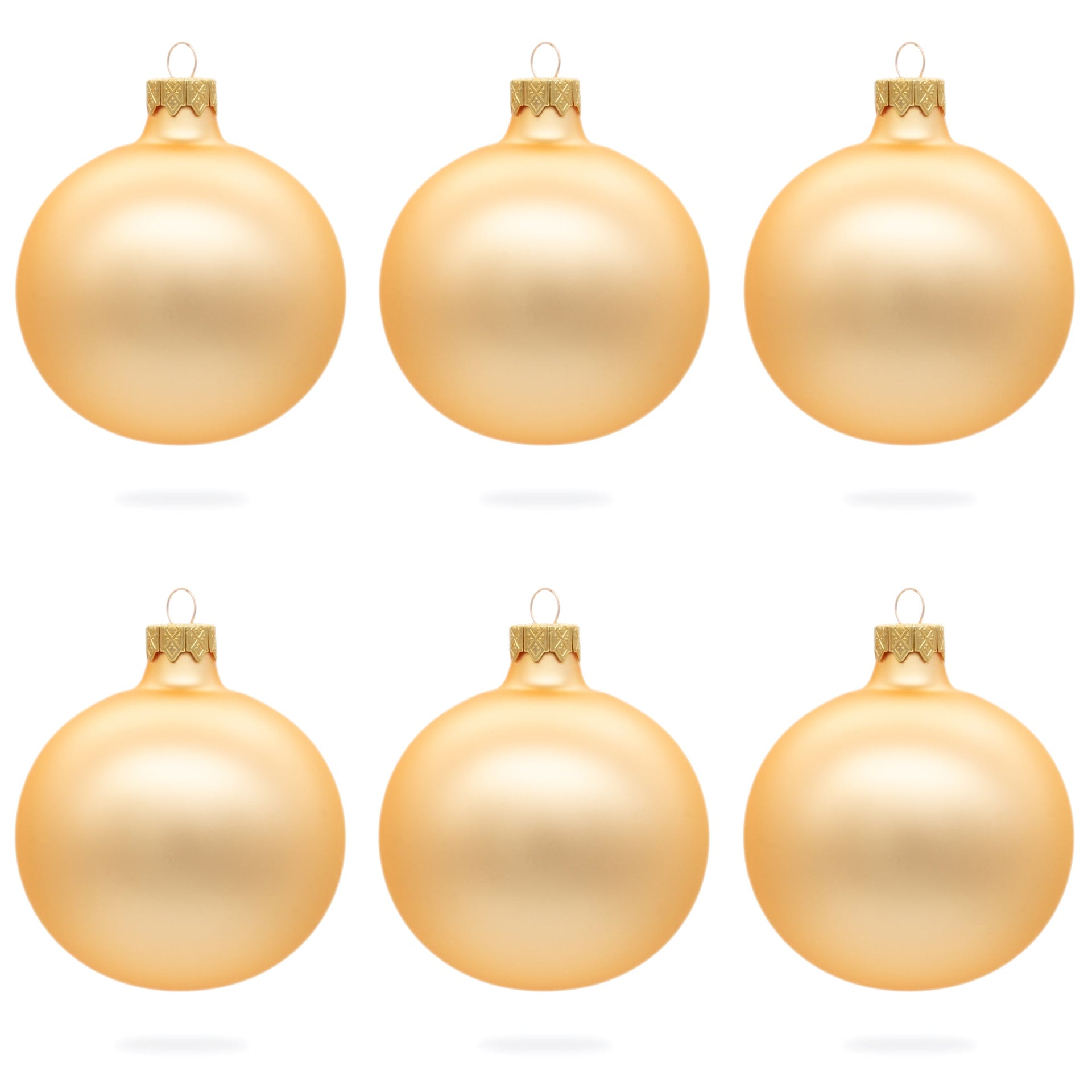 Set of 6 Rose Gold Glass Ball Ornaments 3.25 Inches
