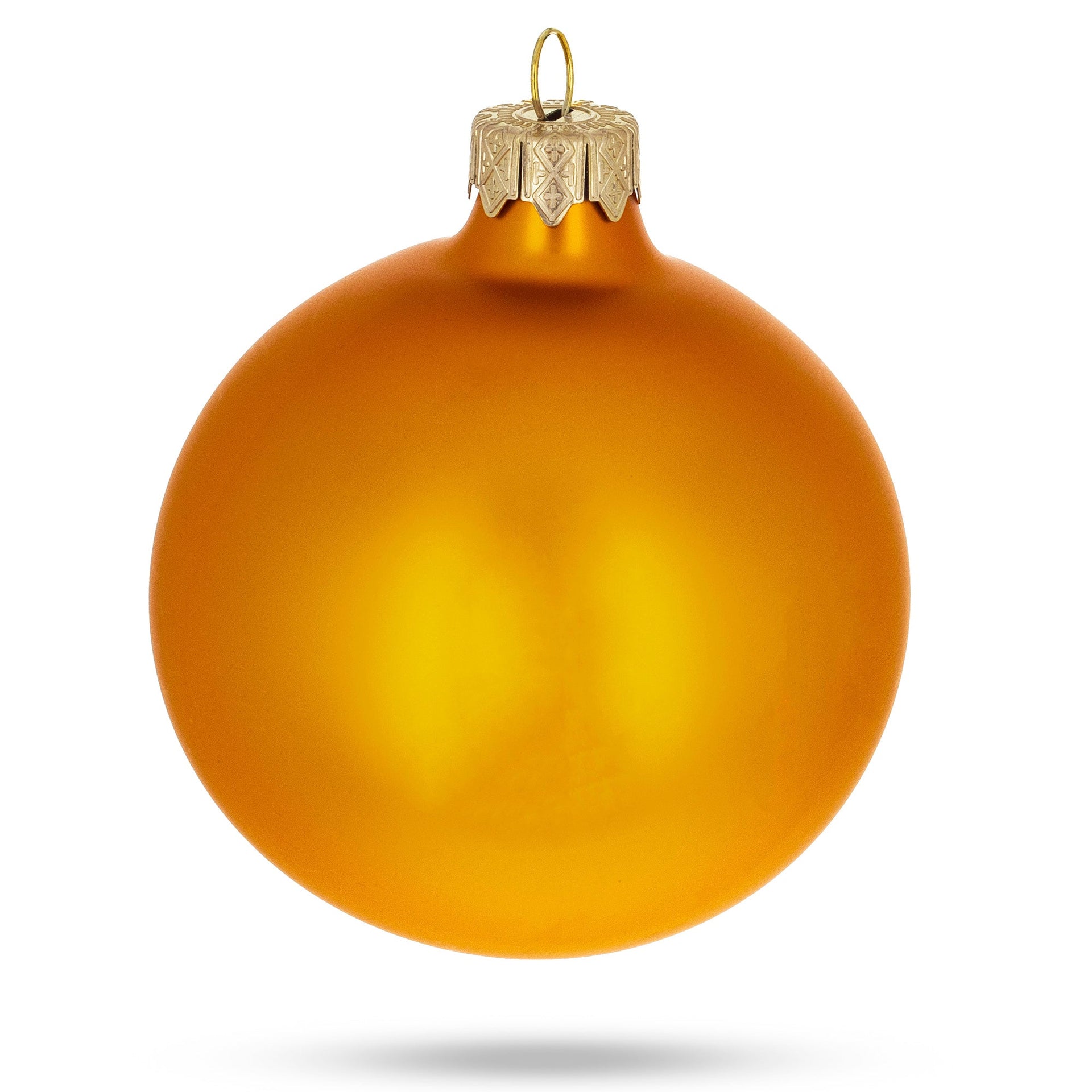 Set of 6 Matte Gold Glass Ball Christmas Ornaments 3.25 Inches
