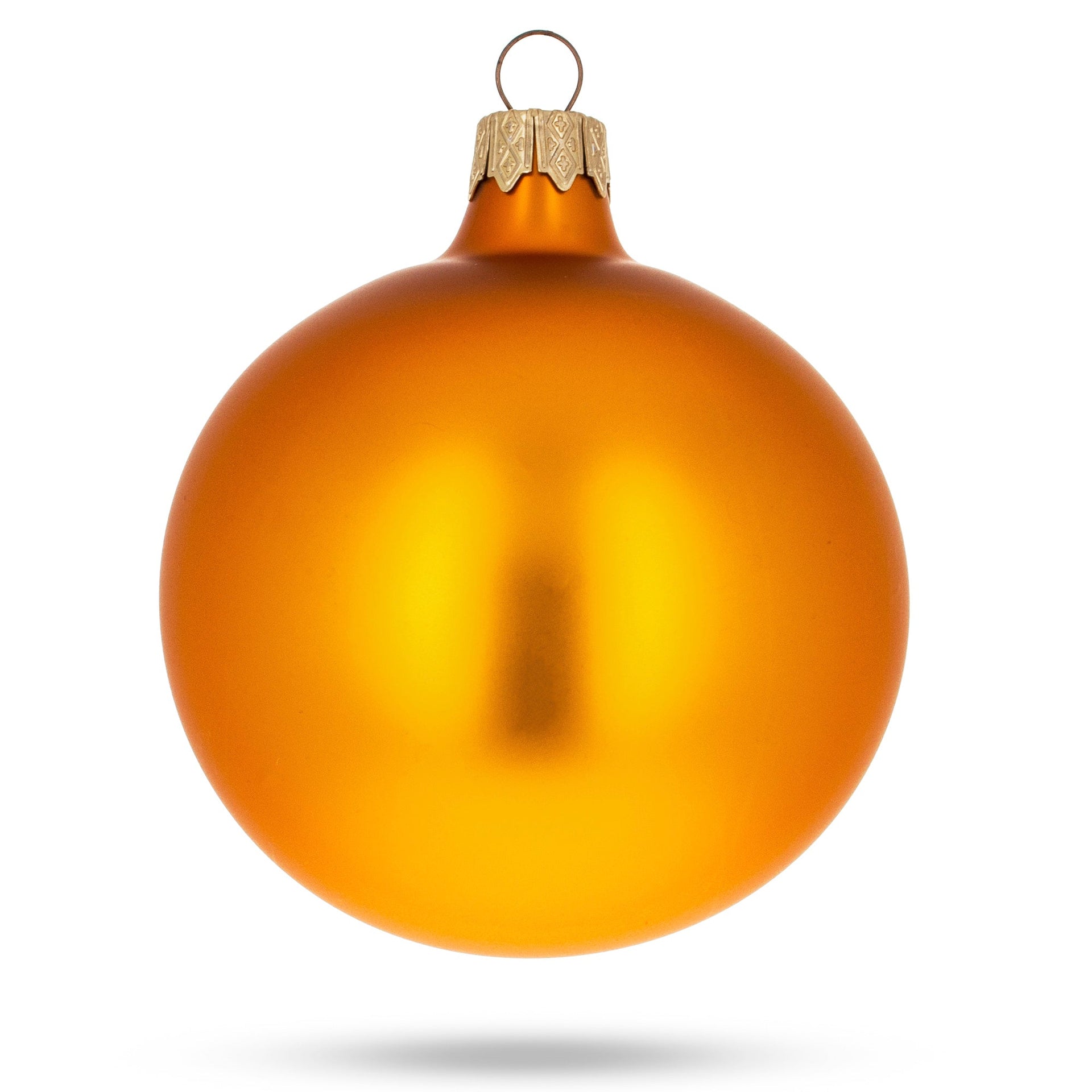 Set of 6 Matte Gold Glass Ball Christmas Ornaments 3.25 Inches