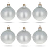Set of 6 Matte White Glass Ball Christmas Ornaments 3.25 Inches