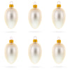 Set of 6 Champagne Mini Glass Egg Ornaments 2.9 Inches