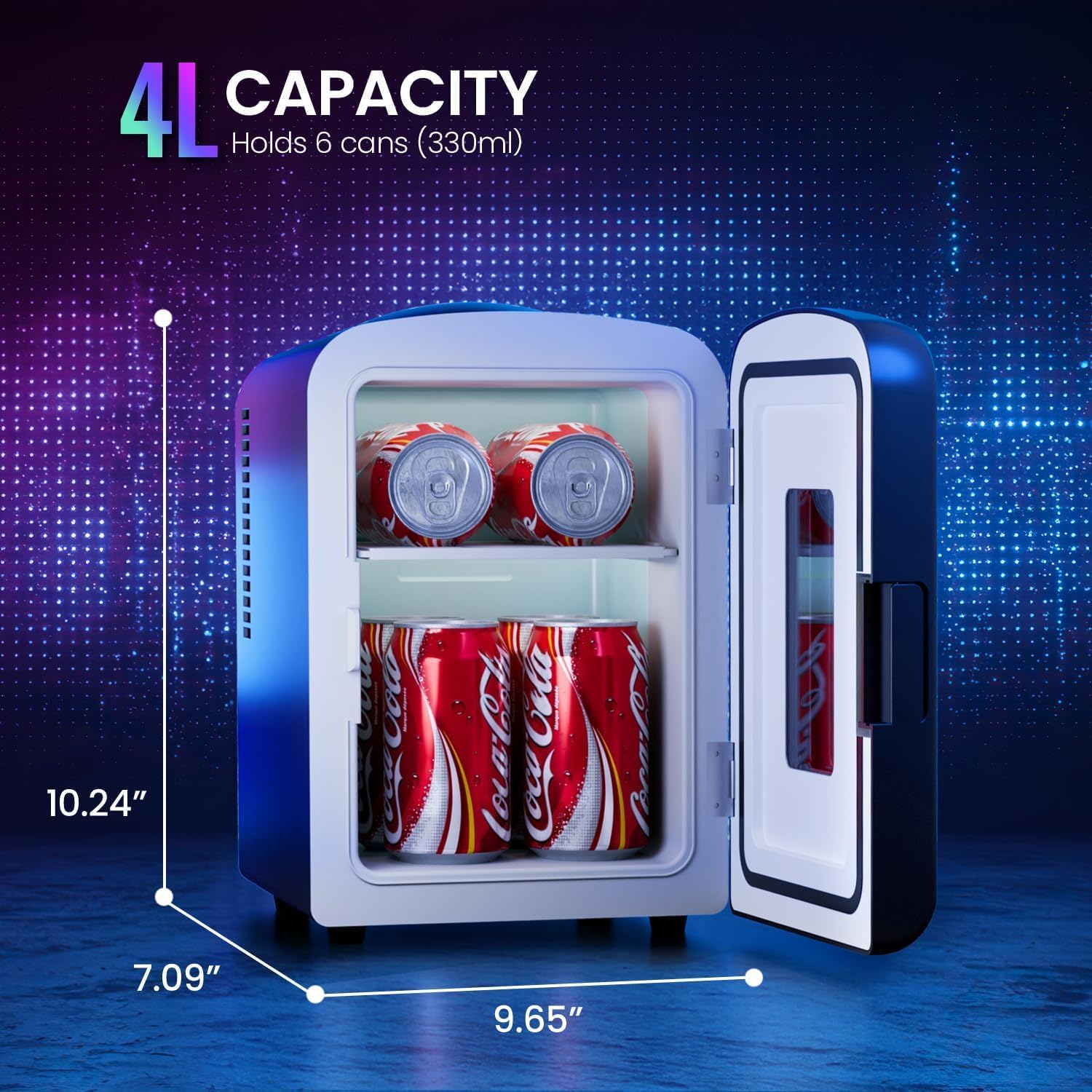 Mini Compact Refrigerator with Gaming Light F3404L