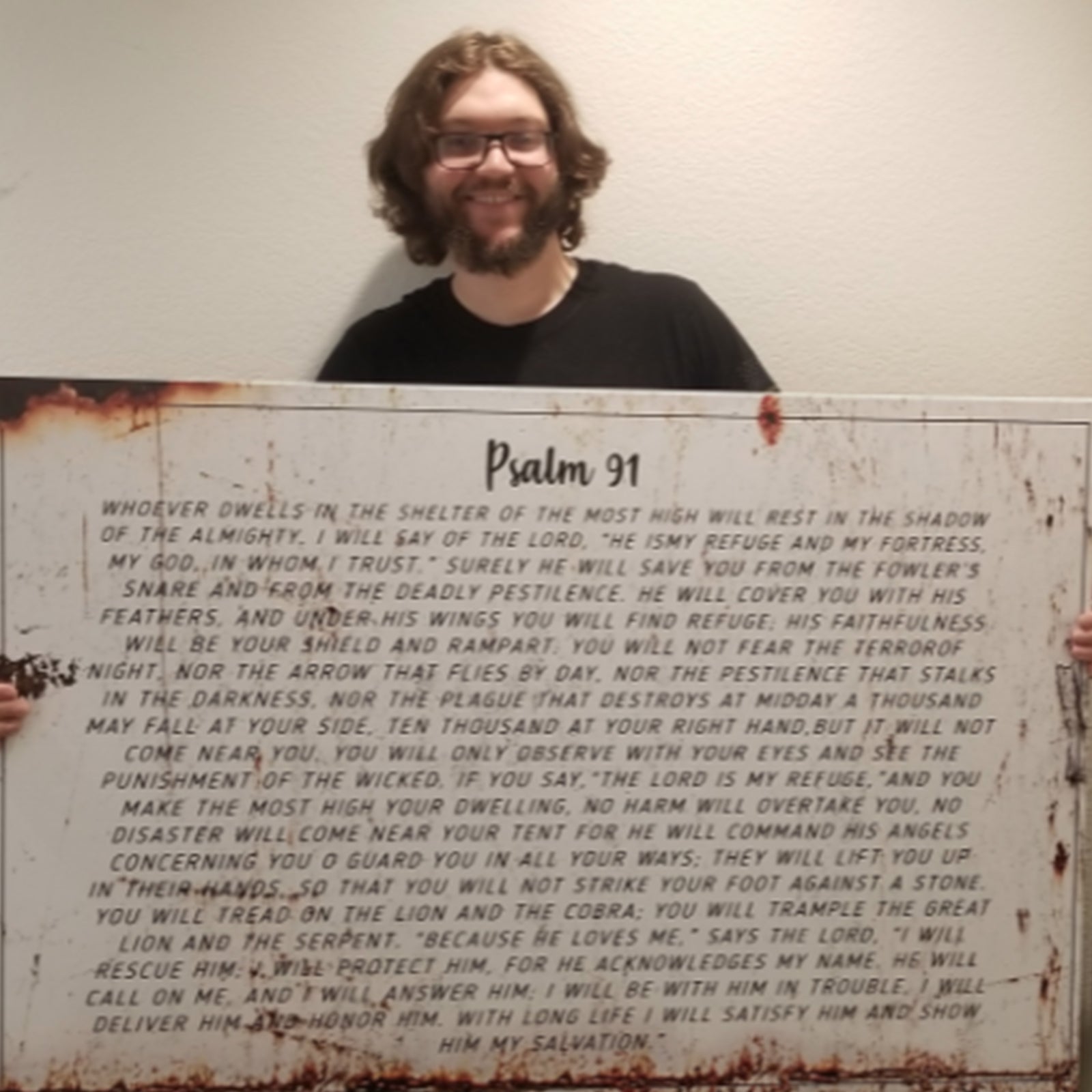 Psalm 91: He Is My Refuge β Rustic Christian Wall Art for Living Room, Religious Decor for Home