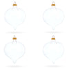 Set of 4 Pointed Onion-Shape Finial Clear Glass Christmas Ornaments