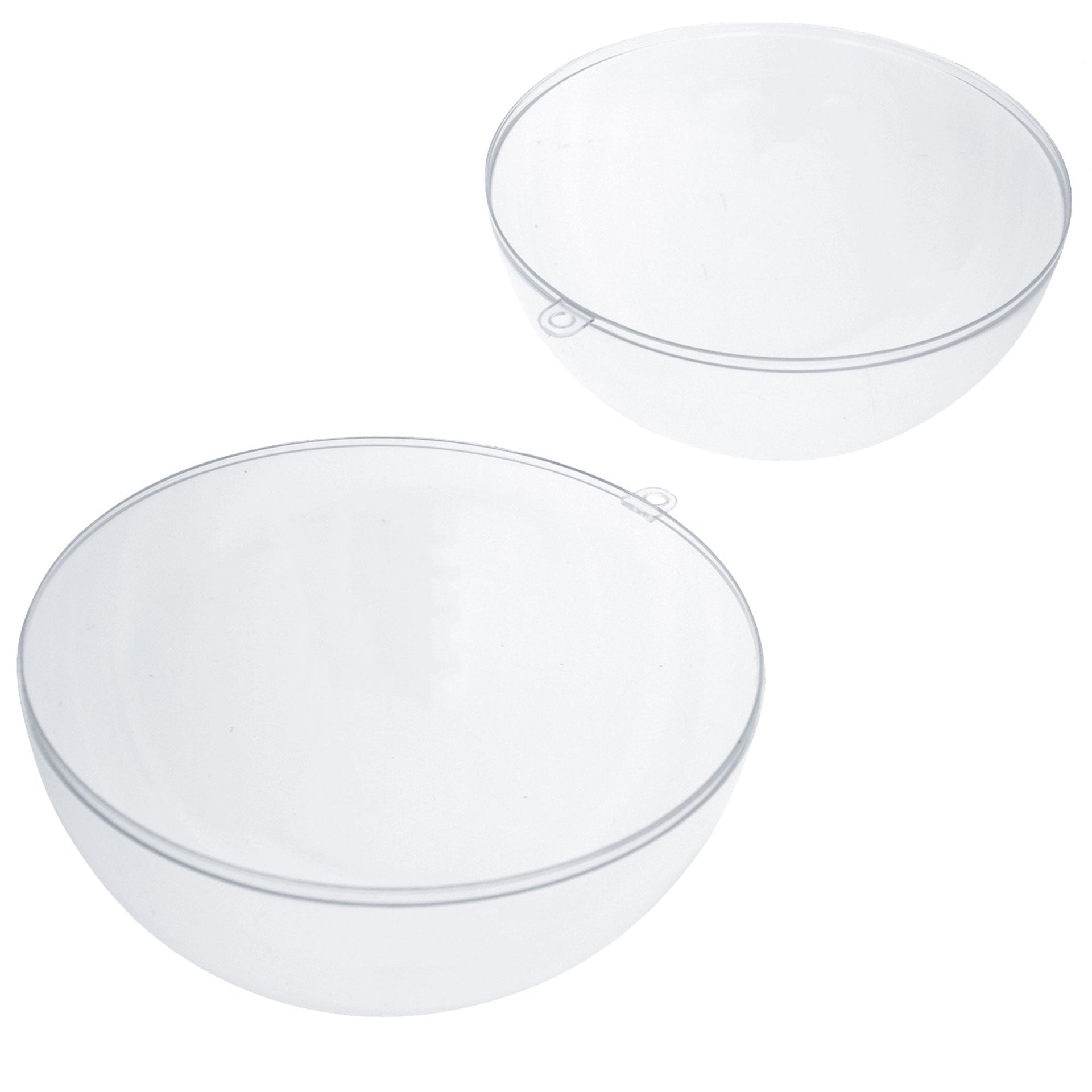 Set of 3 Clear Plastic Ball Ornaments 3.45 Inches (88 mm)