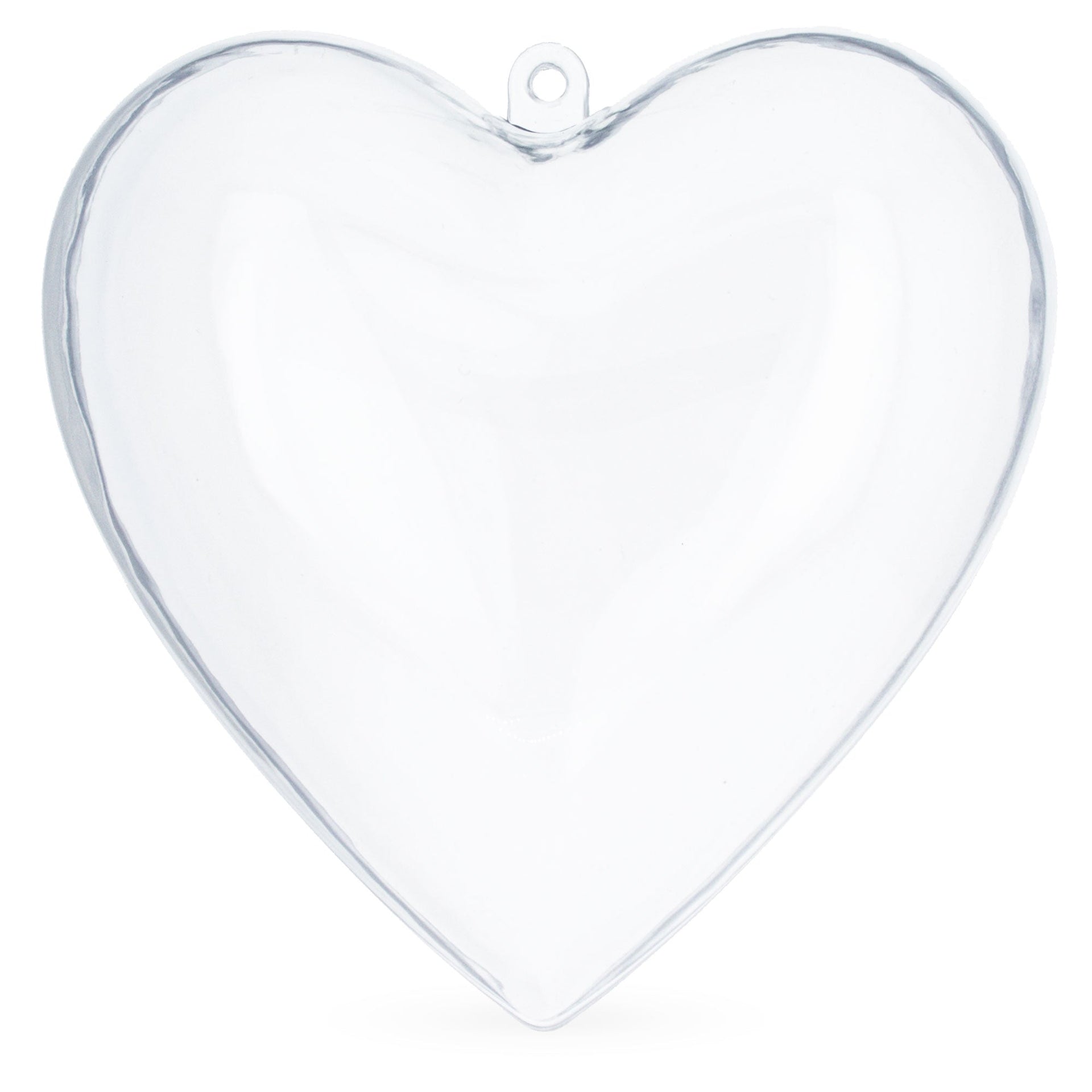 Set of 3 Clear Plastic Heart Ornaments 3.05 Inches