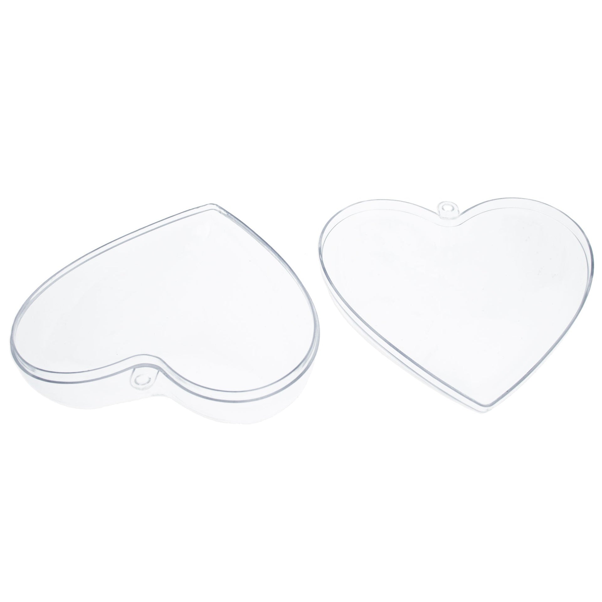 Set of 3 Clear Plastic Hearts Ornaments 2.45 Inches (62 mm)