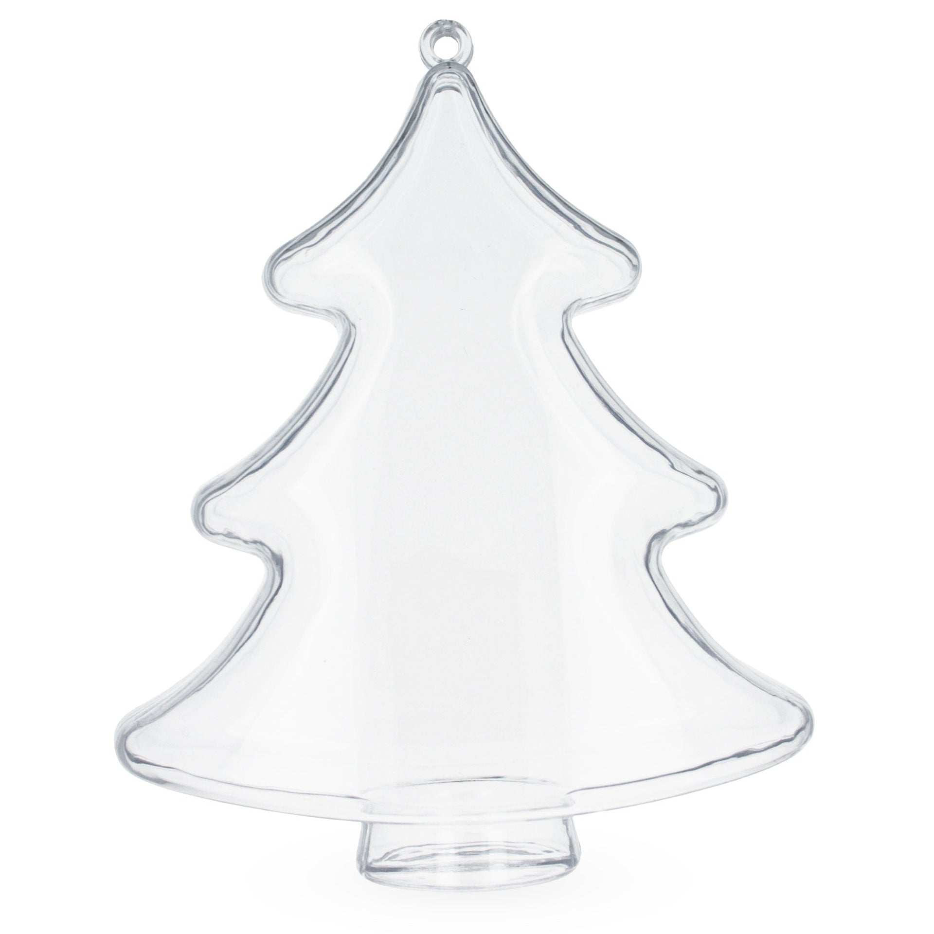 Set of 3 Clear Plastic Christmas Tree Shape Ornaments 4.35 Inches