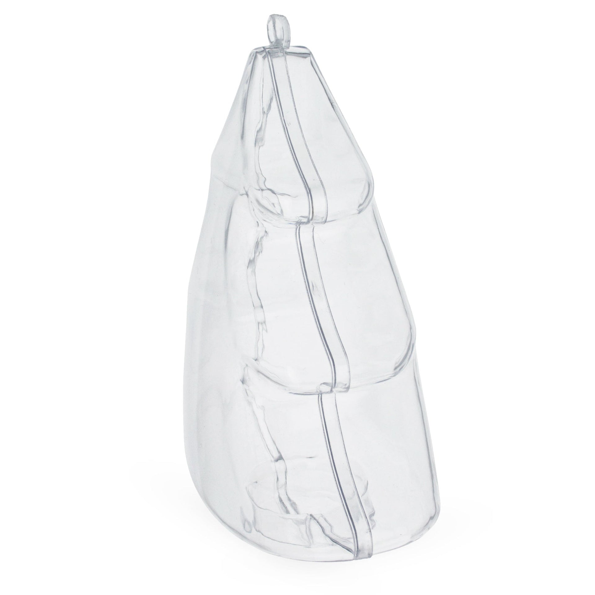 Set of 3 Clear Plastic Christmas Tree Shape Ornaments 4.35 Inches