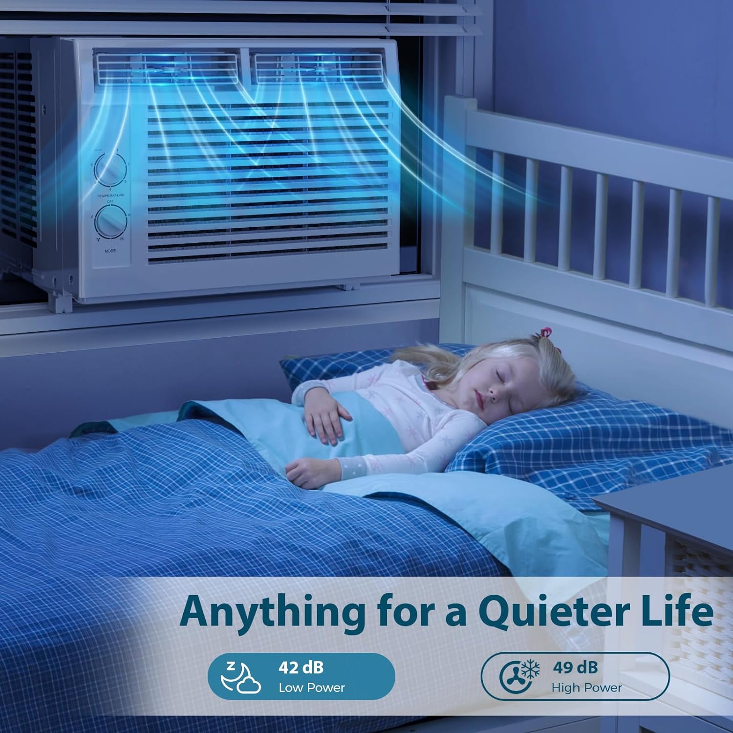 Window Air Conditioner, 7 Temp Dial, Cools up to 150 Sq.Ft. A8501W