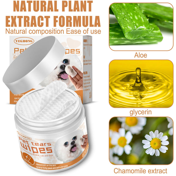 Pet Wipes Clean, Dogs And Cats Tear Stains Eye Cleaning Wipe Eye Dirt Cotton Pad