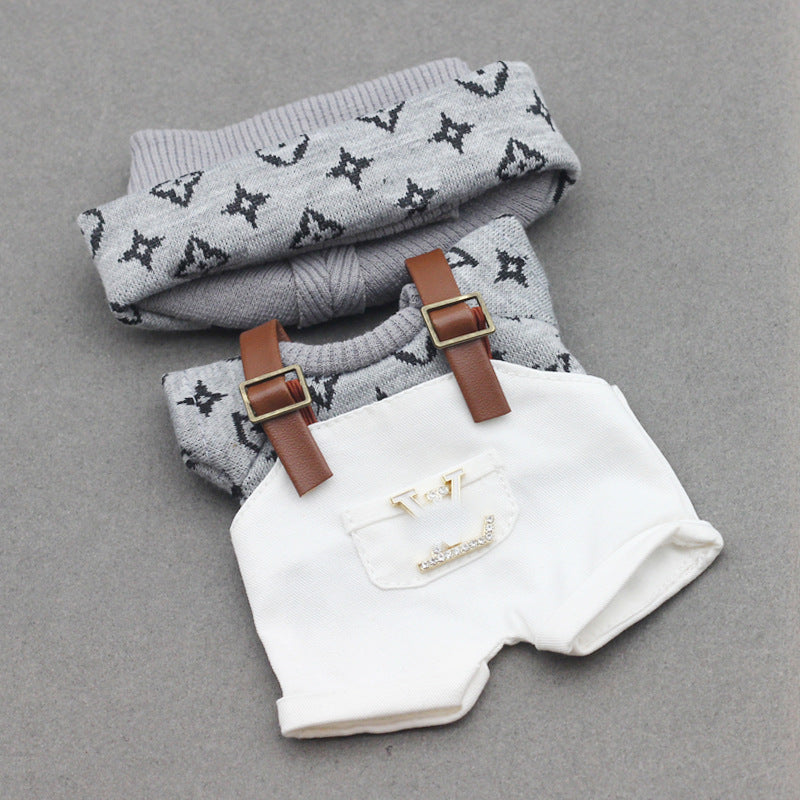 17cm Labubu First and Second Generation Blind Box 10cm Cotton Crying Doll Clothes Knitted Printed Hat