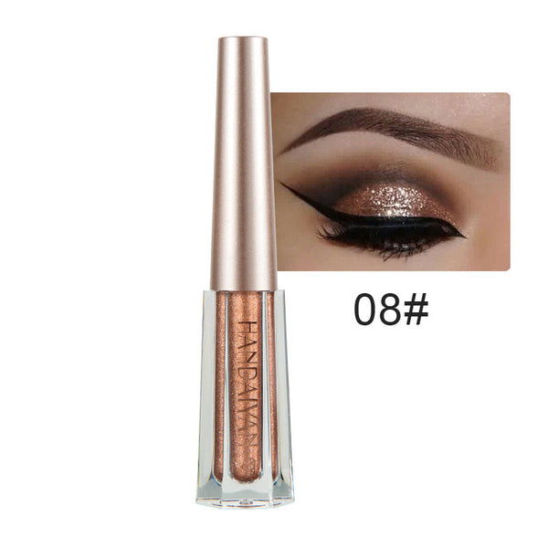 HANDAIYAN Diamond Pearl Liquid Eye Shadow 12 Colors Shining Bright Eye Shadow Liquid