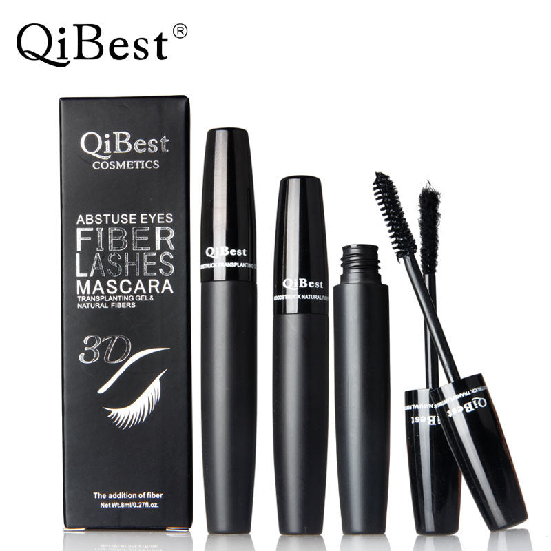 Makeup Qibest Black Tube 3D Mascara Fiber Combination Set Thick And Slender