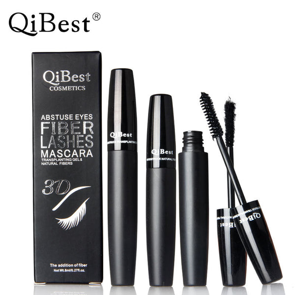 Makeup Qibest Black Tube 3D Mascara Fiber Combination Set Thick And Slender