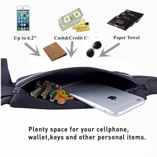 JupiterGear Sports Running Belt and Travel Fanny Pack for Jogging, Cycling and Outdoors with Water Resistant Pockets