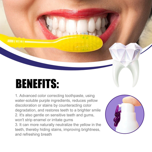 V34 Purple Toothpaste, Cleaning Bad Breath Teeth Stains Beauty Whitening Tooth Care Toothpaste