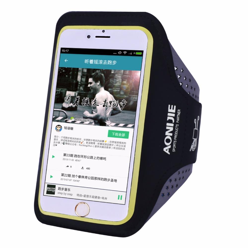 AONIJIE  Running Arm Pack Outdoor Sport Hiking Camping Gym Fitness 5.5 4.7 Inch Touch Screen iPhone 6S Mobile Phone Bag